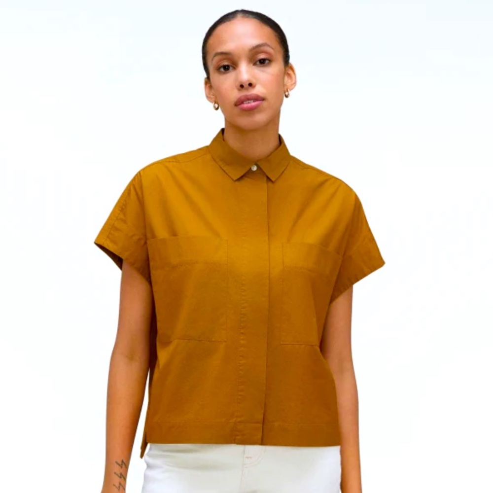 Everlane - The Short-Sleeve Box Shirt - Tawny Brown - Size XL - NWT!
